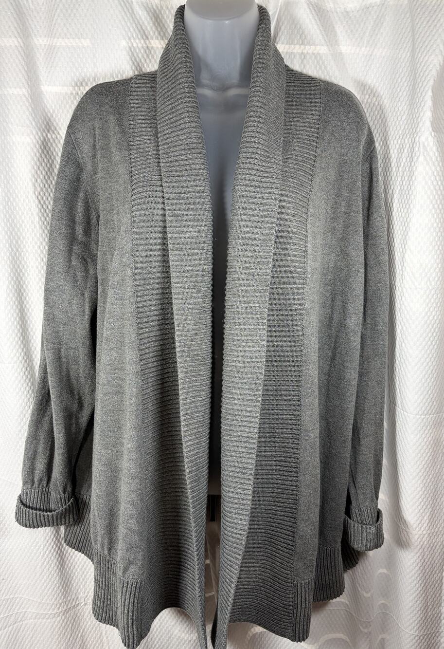 International Concepts Woman Grey Cowl Neck Cardigan 2X EUC